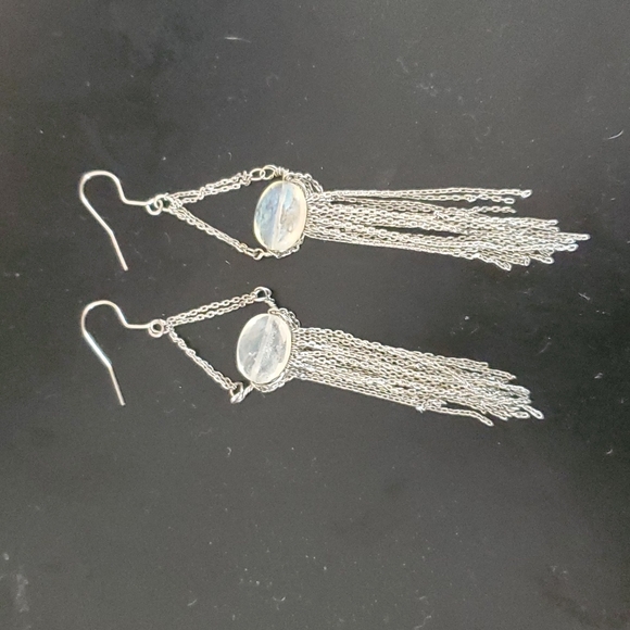 Silver Chain Dangle Earring - Picture 3 of 3